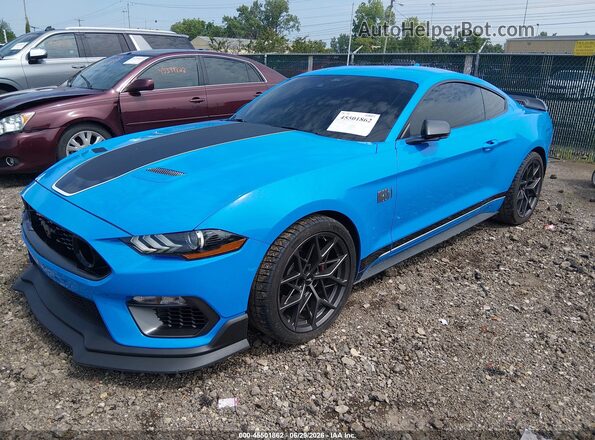 1FA6P8R00N5554033 2022 FORD MUSTANG Blue Vista tres cuartos delantera izquierda