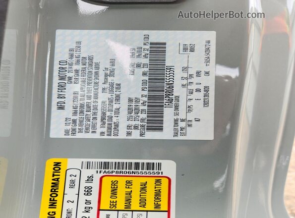 1FA6P8R06N5555591 2022 FORD MUSTANG Gray Engine compartment view
