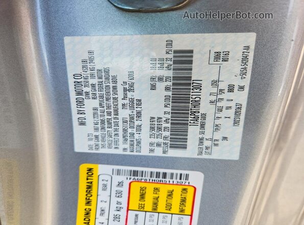 1FA6P8TH0R5113071 2024 FORD MUSTANG Gray VIN კოდის სტიკერის ხედი
