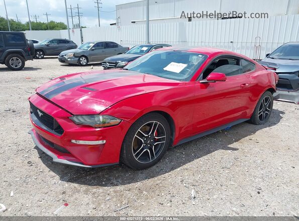 1FA6P8TH1K5168750 2019 FORD MUSTANG Red წინა მარცხენა ხედი სამი მეოთხედიდან