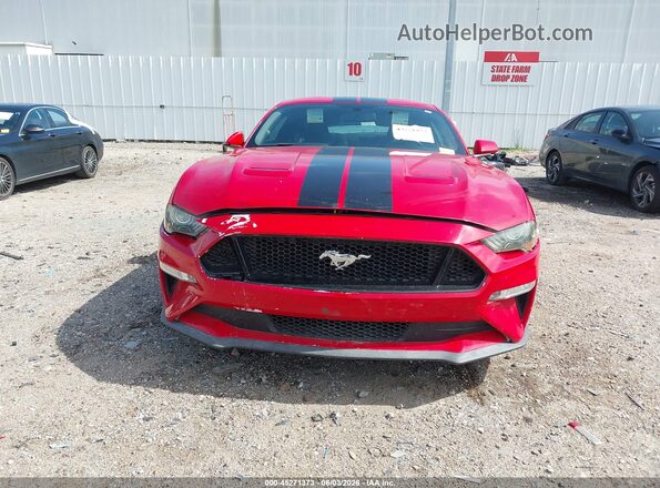 1FA6P8TH1K5168750 2019 FORD MUSTANG Red უკანა სალონის ხედი