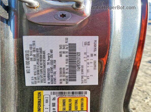 1FA6P8TH2H5215020 2017 FORD MUSTANG Gray Vista de la etiqueta del VIN