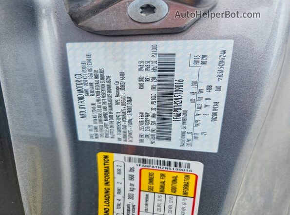 1FA6P8TH2N5109016 2019 FORD MUSTANG Gray 