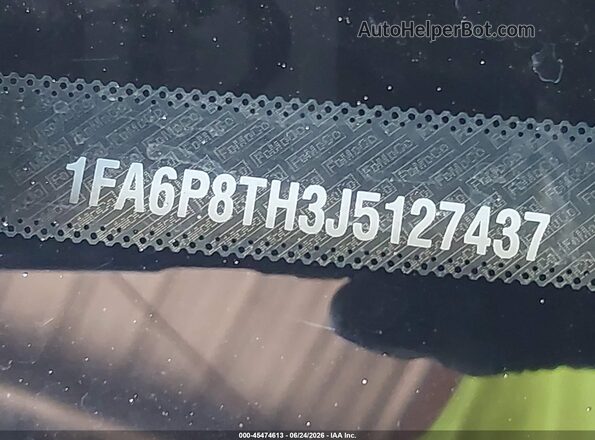 1FA6P8TH3J5127437 2018 FORD MUSTANG Черный Вид подкапотного пространства