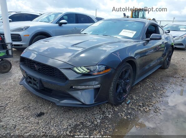 1FA6P8TH3K5134177 2019 FORD MUSTANG Gray წინა მარცხენა ხედი სამი მეოთხედიდან