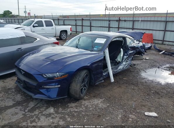 1FA6P8TH3L5158447 2020 FORD MUSTANG Blue Առջևի ձախ երեք քառորդ տեսարան