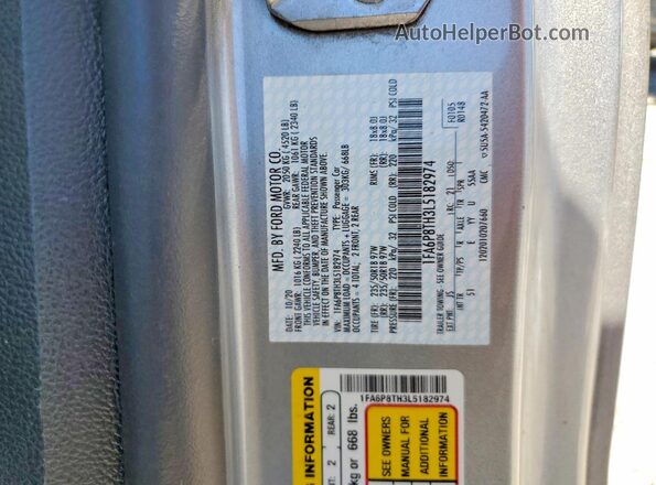 1FA6P8TH3L5182974 2020 FORD MUSTANG Silver 