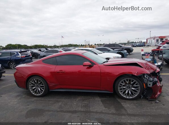 1FA6P8TH3R5133072 2024 FORD MUSTANG Красный Вид задней части салона