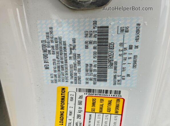 1FA6P8TH3S5118335 2025 FORD MUSTANG White ძრავის განყოფილების ხედი
