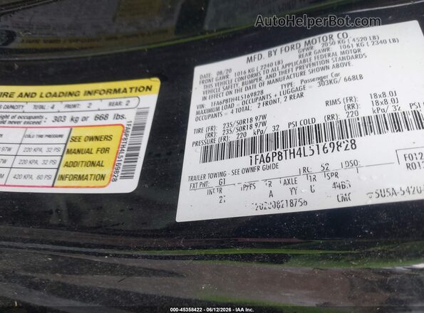 1FA6P8TH4L5169828 2020 FORD MUSTANG Черный Вид подкапотного пространства