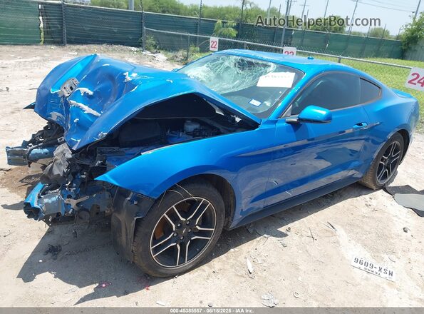 1FA6P8TH5K5147738 2019 FORD MUSTANG Синий Передняя левая четверть