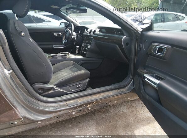 1FA6P8TH6K5106227 2019 FORD MUSTANG Коричневый Вид салона спереди