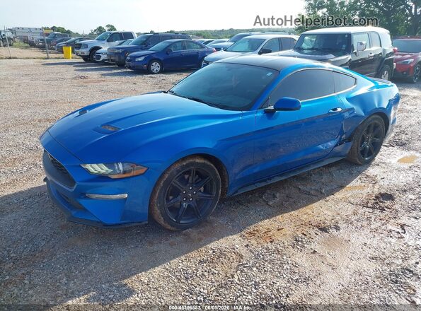 1FA6P8TH6K5202052 2019 FORD MUSTANG Blue Առջևի ձախ երեք քառորդ տեսարան