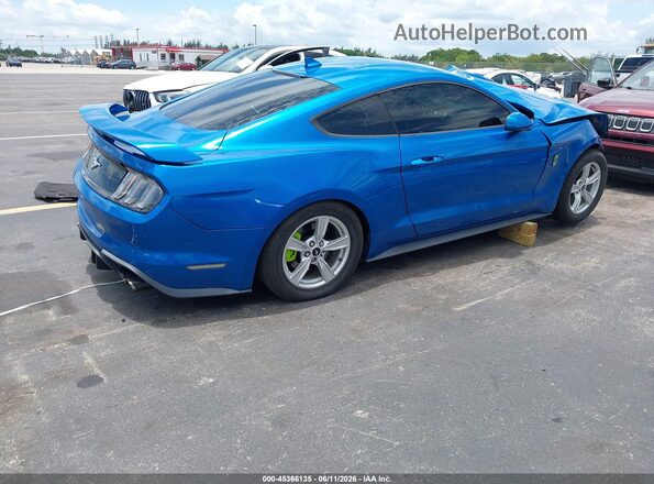 1FA6P8TH6M5117182 2021 FORD MUSTANG Синий Задняя правая четверть
