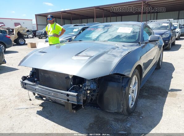 1FA6P8TH6M5154989 2021 FORD MUSTANG Gray წინა მარცხენა ხედი სამი მეოთხედიდან