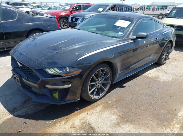 1FA6P8TH8J5159543 2018 FORD MUSTANG Black Vista tres cuartos delantera izquierda