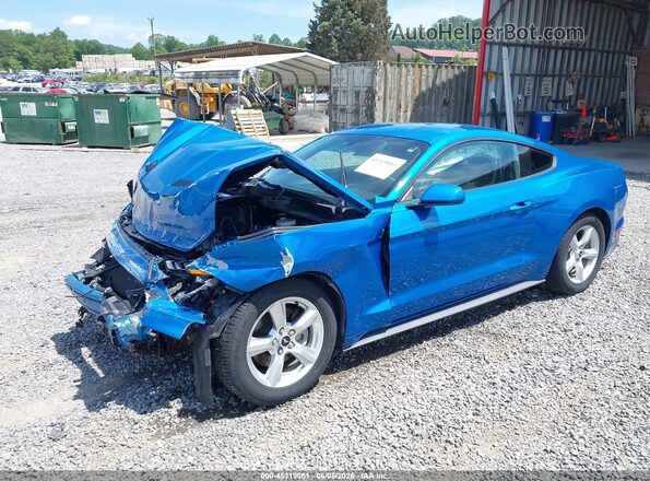 1FA6P8TH8K5204157 2019 FORD MUSTANG Blue Առջևի ձախ երեք քառորդ տեսարան