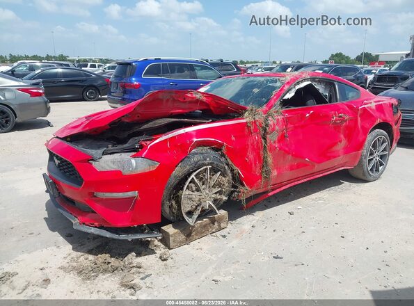1FA6P8TH9J5103210 2018 FORD MUSTANG Red წინა მარცხენა ხედი სამი მეოთხედიდან