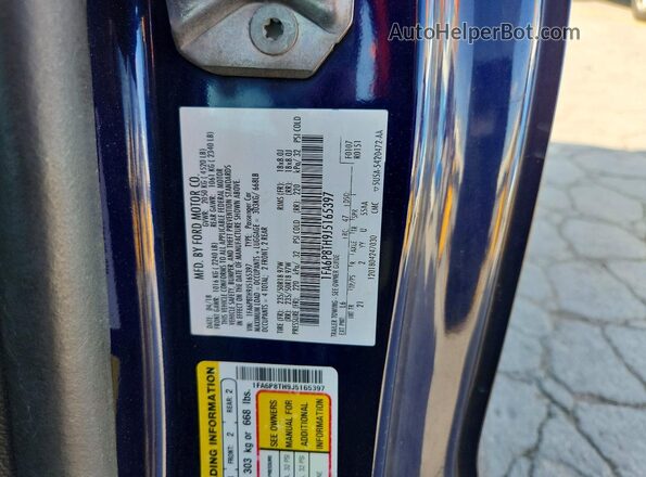 1FA6P8TH9J5165397 2018 FORD MUSTANG Blue 