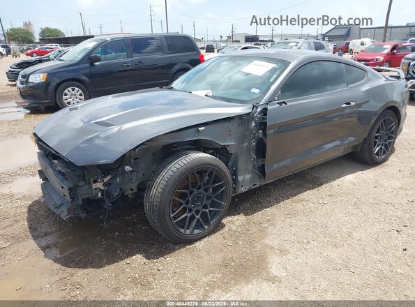 1FA6P8TH9K5118291 2019 FORD MUSTANG Gray Առջևի ձախ երեք քառորդ տեսարան