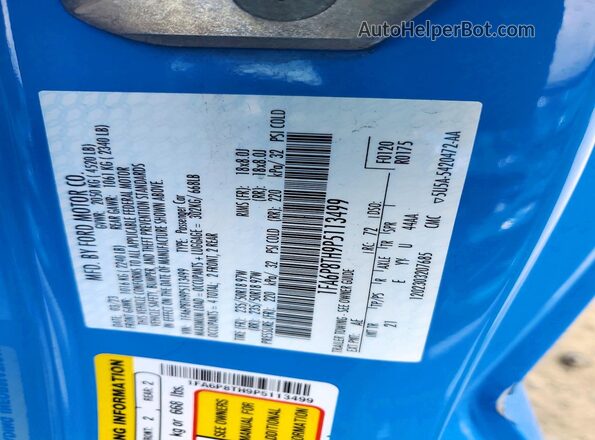 1FA6P8TH9P5113499 2023 FORD MUSTANG Blue 