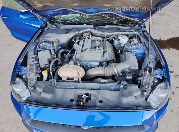 1FA6P8THXJ5123482 2018 FORD MUSTANG Blue Вид задньої частини салону