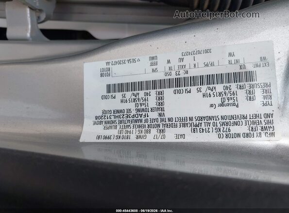 1FADP3E23HL312208 2017 FORD FOCUS Silver Engine compartment view