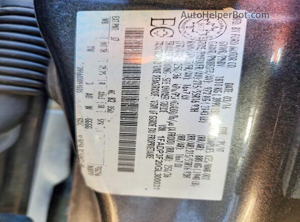1FADP3F20GL300031 2016 FORD FOCUS Gray Вид підкапотного простору