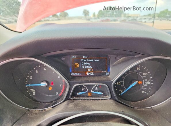 1FADP3F21GL231298 2016 FORD FOCUS Красный Вид щитка приборов