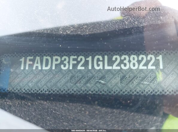 1FADP3F21GL238221 2016 FORD FOCUS Blue ძრავის განყოფილების ხედი