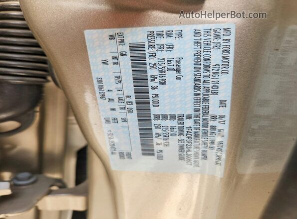 1FADP3F23HL300607 2017 FORD FOCUS Gold Вид наклейки з VIN-кодом