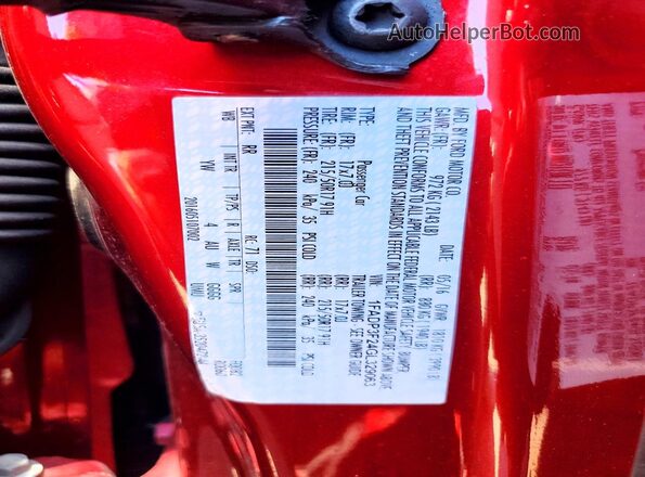 1FADP3F24GL329063 2016 FORD FOCUS Red 