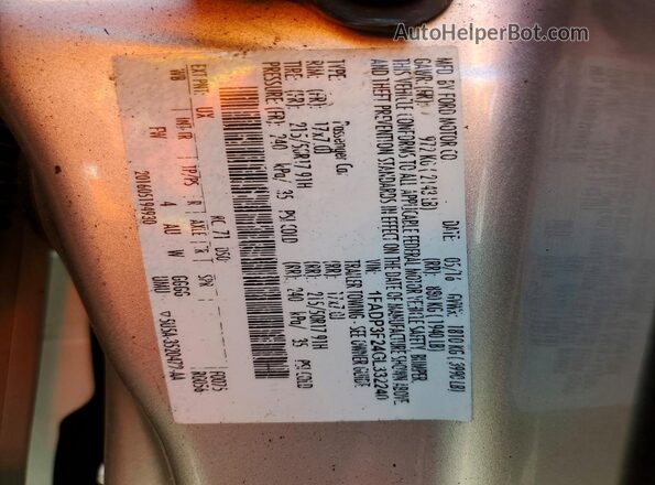 1FADP3F24GL332240 2016 FORD FOCUS Silver 