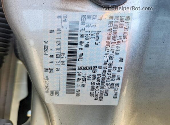 1FADP3F24GL339754 2016 FORD FOCUS Silver 