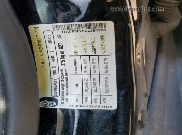 1FADP3F25GL294209 2016 FORD FOCUS Black Շարժիչի բաժամունքի տեսք