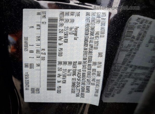 1FADP3F25GL377106 2016 FORD FOCUS Black Rear seats view