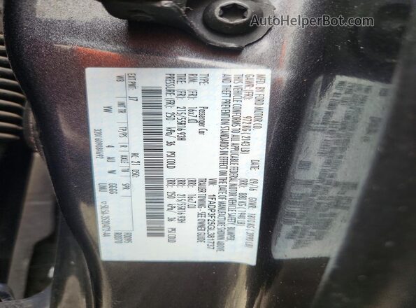 1FADP3F25GL381737 2016 FORD FOCUS Gray VIN sticker view