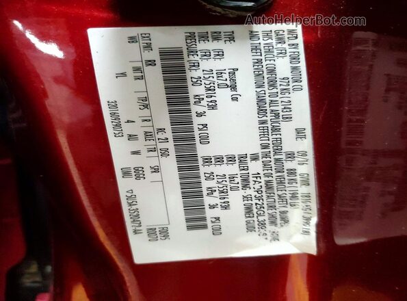 1FADP3F25GL389367 2016 FORD FOCUS Burgundy Вид підкапотного простору