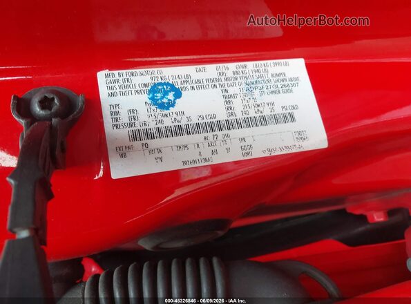 1FADP3F27GL268307 2016 FORD FOCUS Red Շարժիչի բաժամունքի տեսք