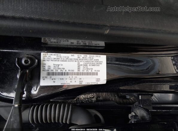 1FADP3F29GL280586 2016 FORD FOCUS Black Vista del compartimento del motor