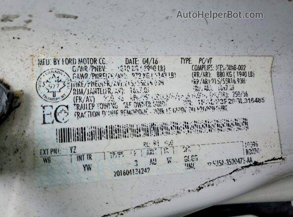 1FADP3F29GL316485 2016 FORD FOCUS White Engine compartment view