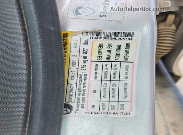 1FADP3FE2HL204784 2017 FORD FOCUS Silver Շարժիչի բաժամունքի տեսք