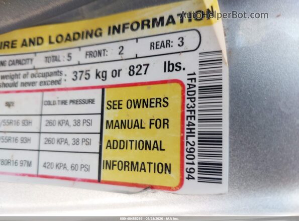 1FADP3FE4HL290194 2017 FORD FOCUS Gray Engine compartment view