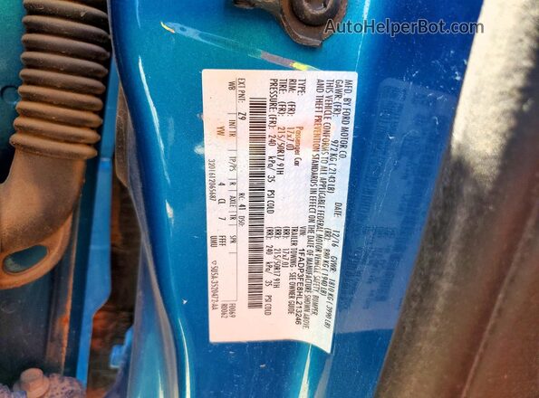 1FADP3FE8HL213246 2017 FORD FOCUS Blue 