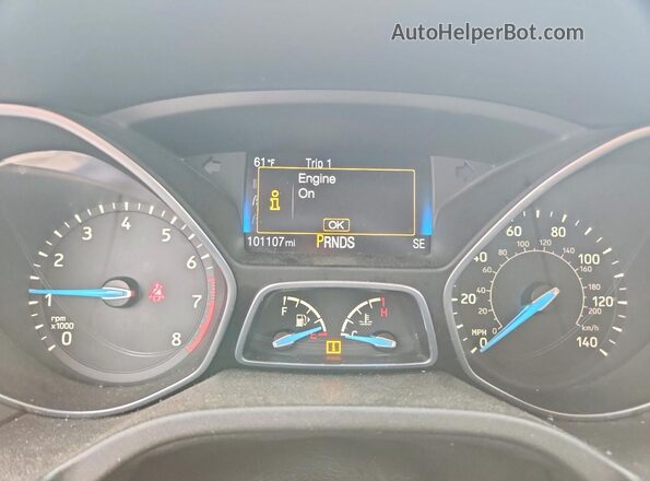 1FADP3H22HL265152 2017 FORD FOCUS Red Vista del cuadro de instrumentos