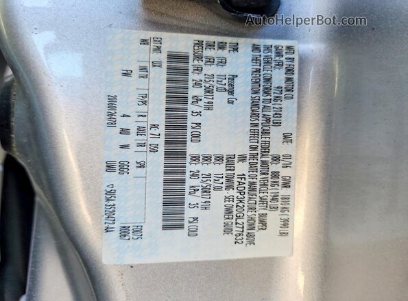 1FADP3K20GL277632 2016 FORD FOCUS Silver Панорамний вид салону 360°