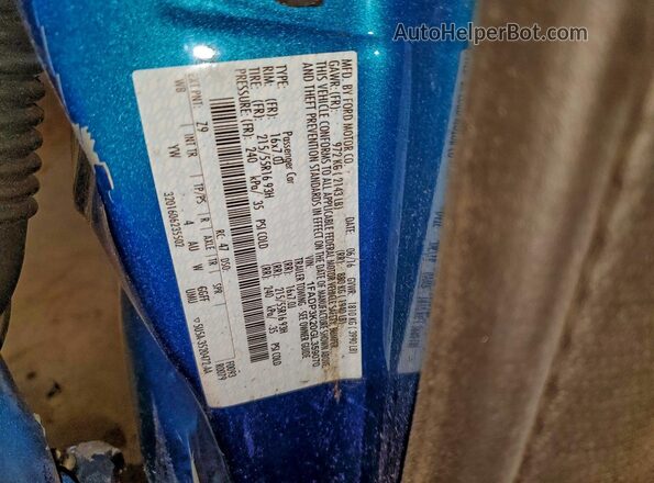1FADP3K20GL359070 2016 FORD FOCUS Blue Շարժիչի բաժամունքի տեսք