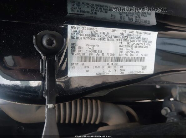 1FADP3K22GL236757 2016 FORD FOCUS Black Widok komory silnika