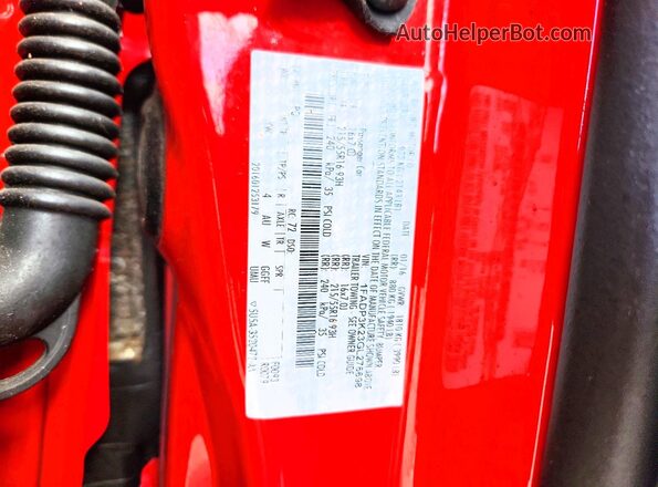 1FADP3K23GL276698 2016 FORD FOCUS Red 