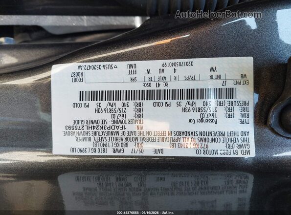 1FADP3K24HL275593 2017 FORD FOCUS Gray Engine compartment view